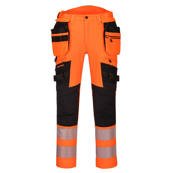 DX442 DX4 Hi-Vis Detachable Holster Pocket Trousers Orange/Black