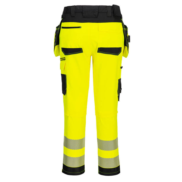 Portwest DX454 Hi-Vis Detachable Holster Pocket Craft Trousers Yellow/Black