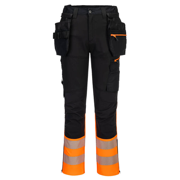 DX457 DX4 Hi-Vis Class 1 Detachable Holster Pocket Craft Trousers Orange/Black