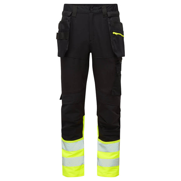 Portwest DX457 Hi-Vis Class 1 Craft Trousers Yellow/Black