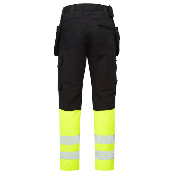 Portwest DX457 Hi-Vis Class 1 Craft Trousers Yellow/Black