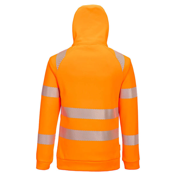 Portwest DX482 Hi-Vis 1/4 Zip Hoodie Orange/Black