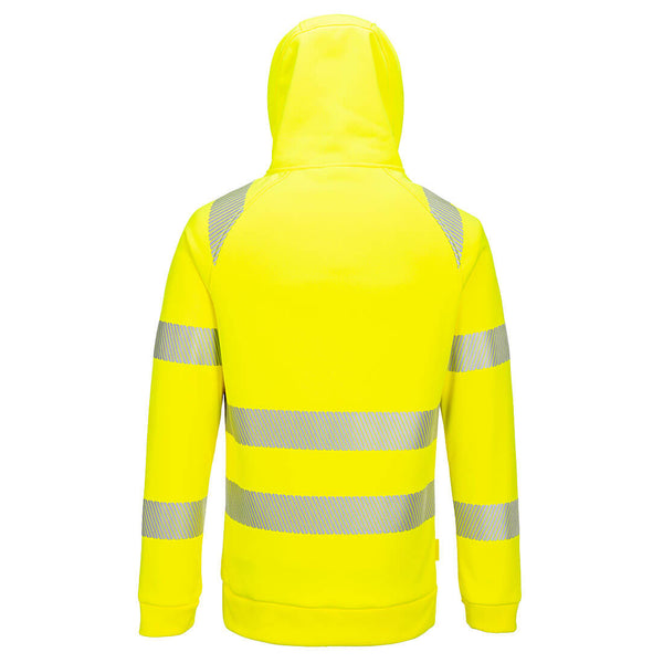 Portwest DX482 Hi-Vis 1/4 Zip Hoodie Yellow/Black
