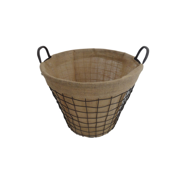 De Vielle Metal Round Lined Log Basket - 649519