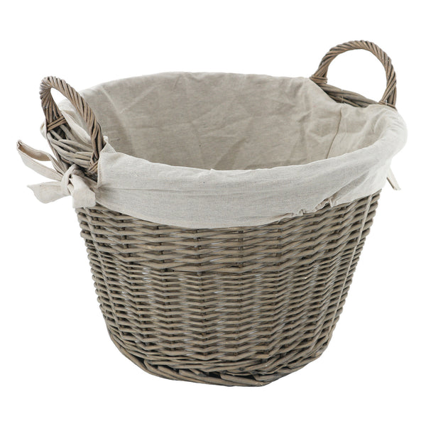 De Vielle Natural Wicker Round Basket - 649516