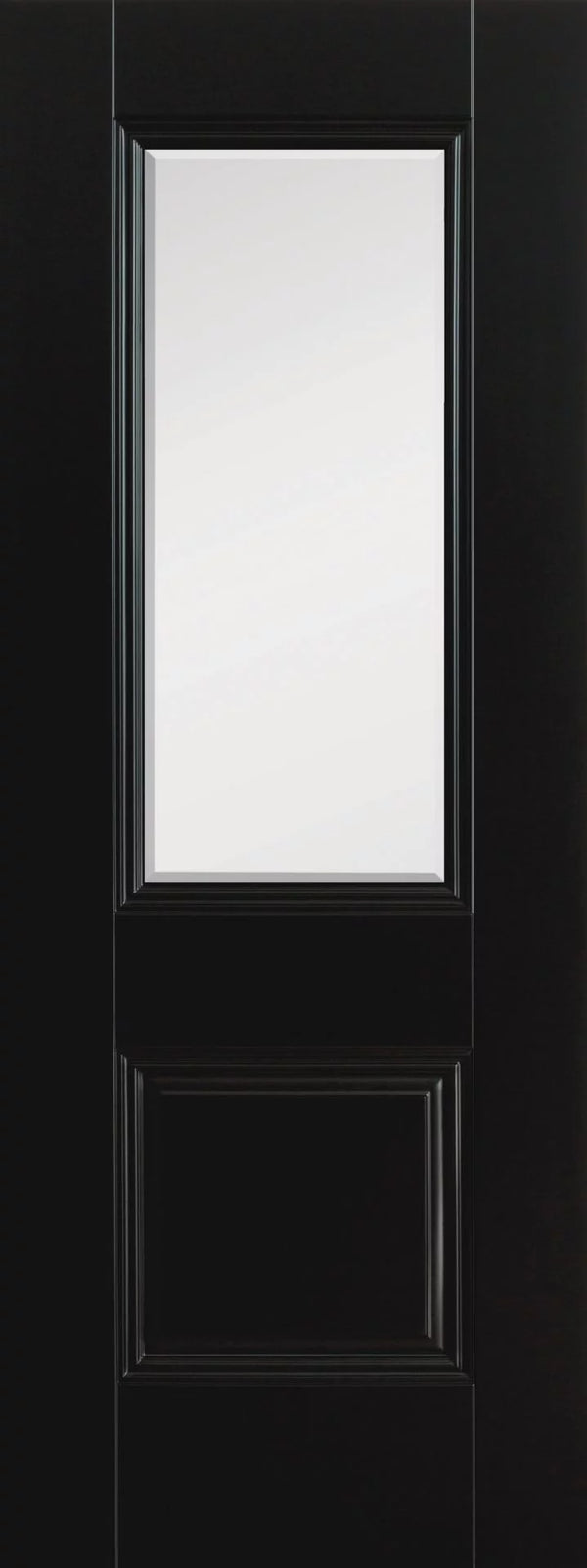 Doras Arnhem Black 1 Clear Glass Panel 1 Solid Panel Door