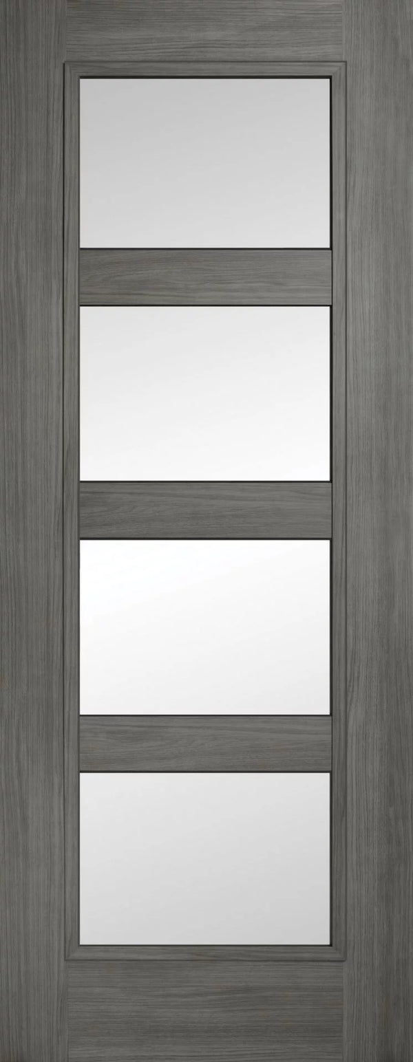Doras Daiken Grey 4 Panel Clear Glass Door