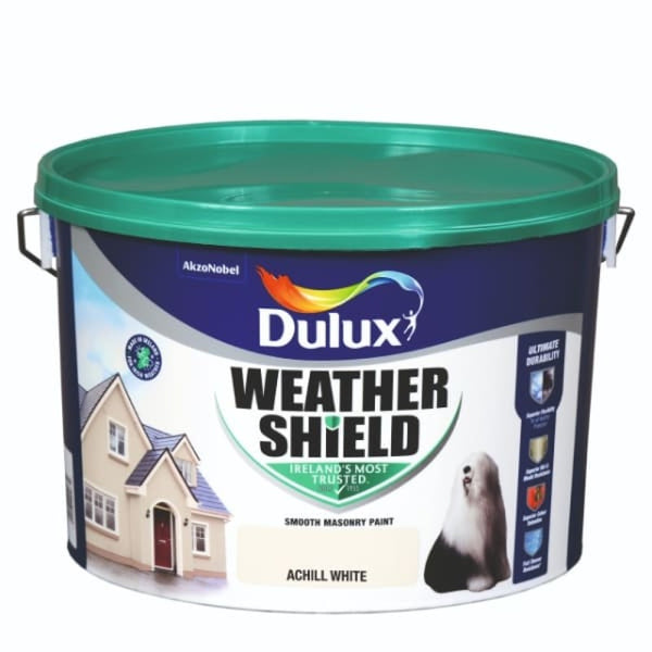 Dulux Weathershield Smooth Masonry 10L in Achill White - 75610