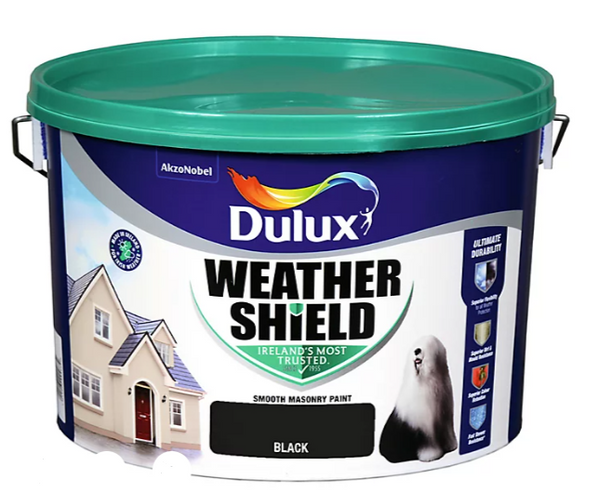 Dulux Weathershield Smooth Masonry 10L in Black - 75614