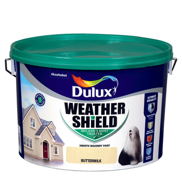 Dulux Weathershield Smooth Masonry 10L in Buttermilk - 75617