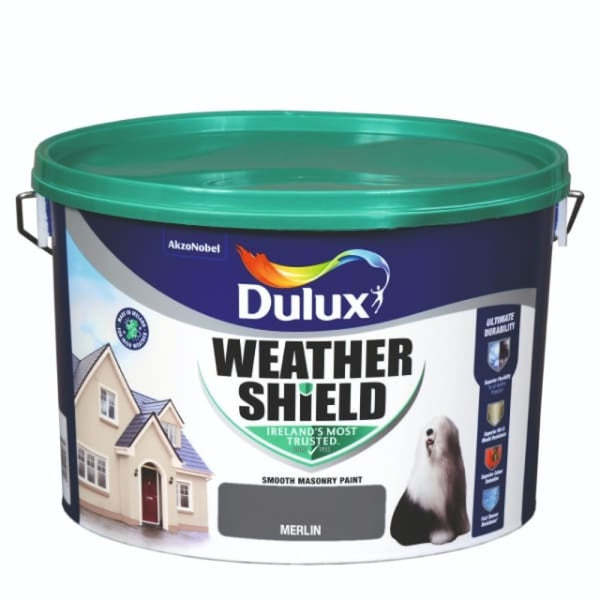Dulux Weathershield Smooth Masonry 10L in Merlin - 75635