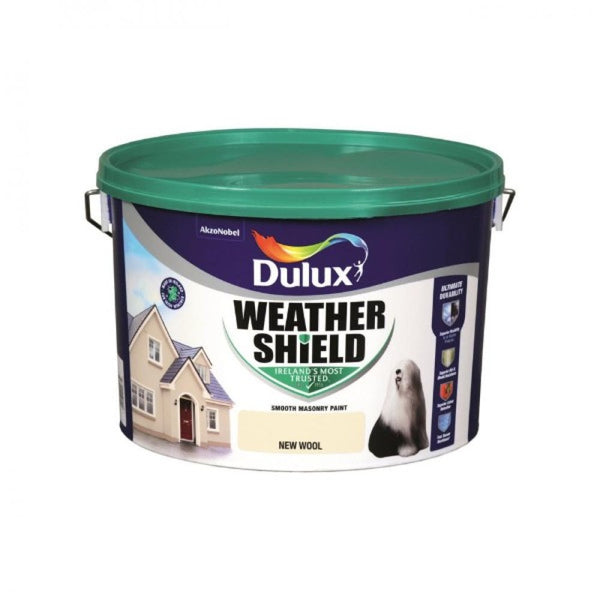 Dulux Weathershield Smooth Masonry 10L in New Wool - 75636