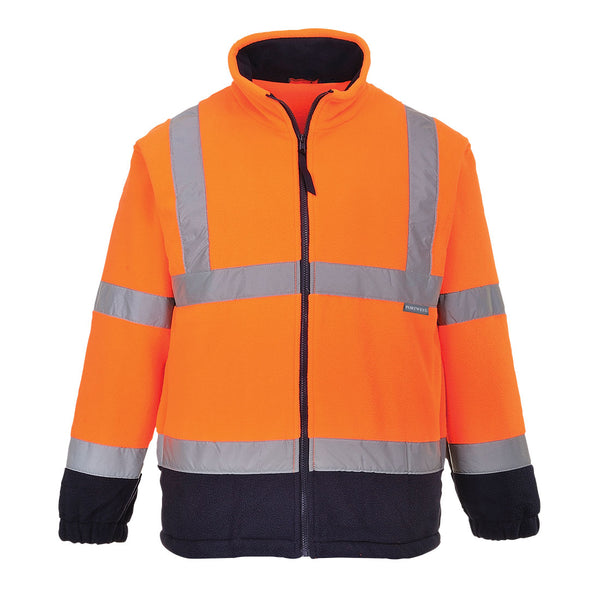 Portwest F301 Hi-Vis Contrast Fleece Orange/Navy