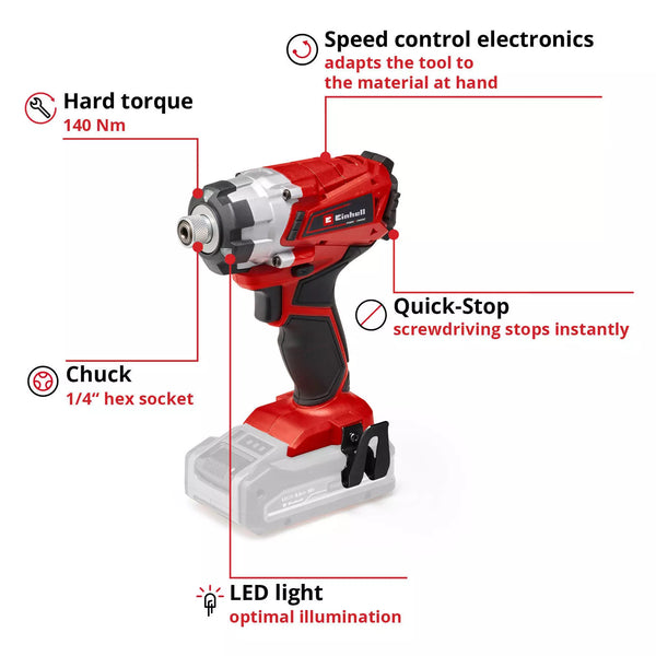 EINHELL 18V 140 IMPACT DRIVER BARE UNIT - 572350