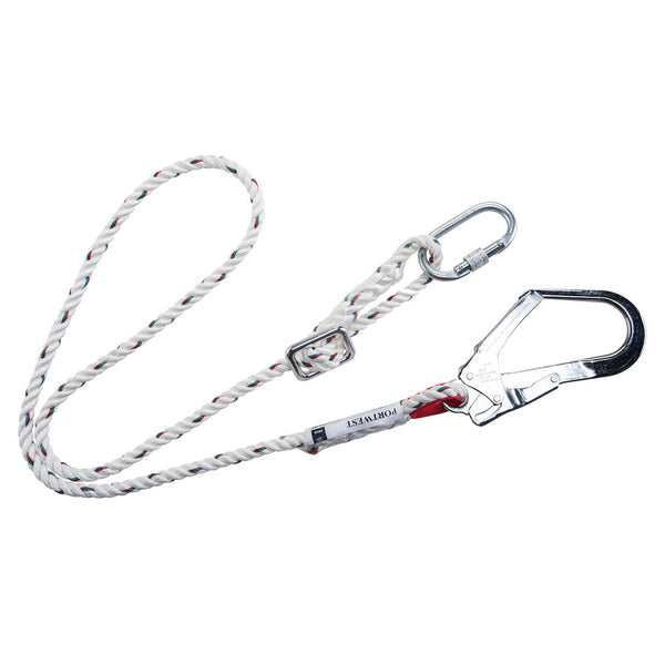 Portwest FP22 Adjustable 2m Restraint Lanyard White - 67958
