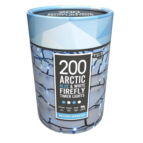 Festive 200 Artic Blue & White Firefly String Lights - 663157