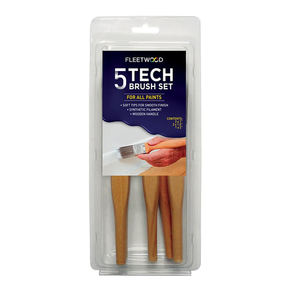 Fleetwood Tech Paint Brush Set 5pc - 780193