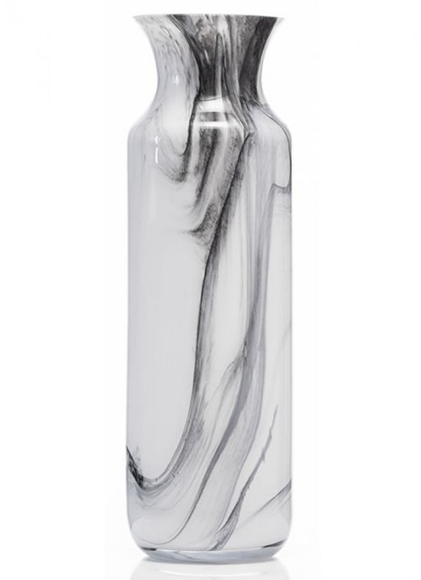 The Grange Collection Marble Grey Effect Glass Vase 12x38cm