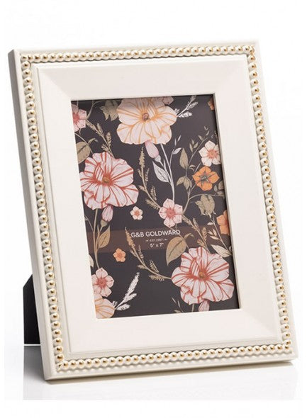 The Grange Collection Ivory & Gold Beaded Frame
