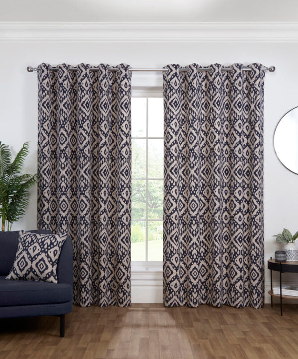 MARRAKECH NAVY READY MADE CURTAINS