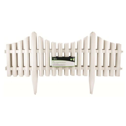 Green Blade White Picket Fence 4pc - 39064