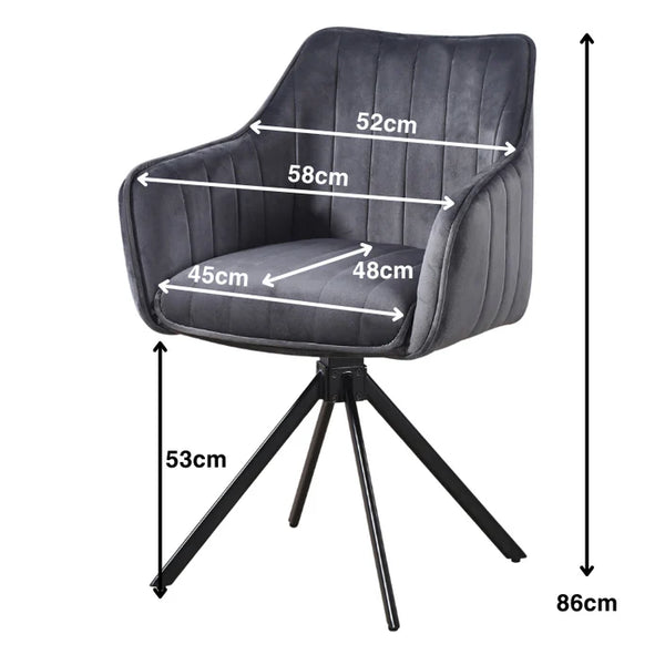 Alex Arm Chair Velvet Grey - 644745