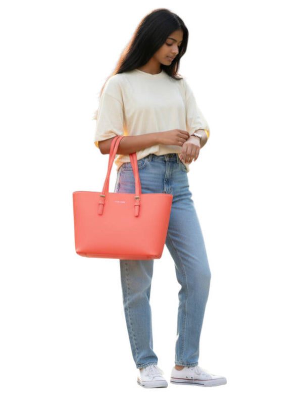 DAVID JONES LIVING CORAL LARGE HANDBAG - 72178