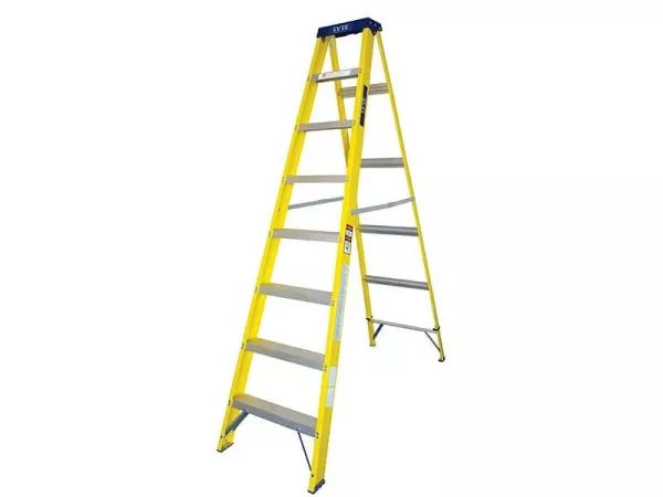 BUILDWORX 8 STEP FIBREGLASS LADDER - 730074