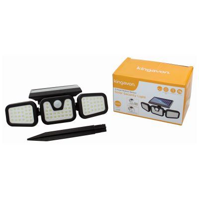 Kingavon 3 Head Solar-Powered Security Light With Motion Sensor - 622024
