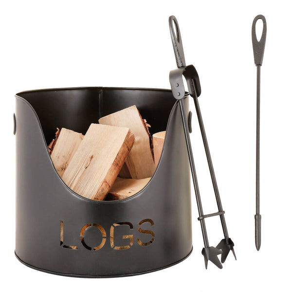 Home Collection Black Log Bucket 29cm - 422026