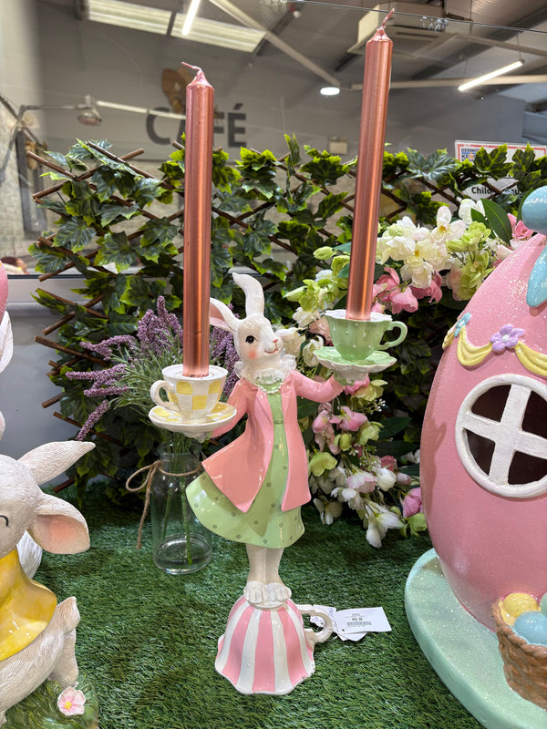 41CM CERAMIC RABBIT CANDLE HOLDER - 645425