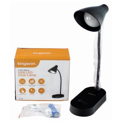 Kingavon 2.4W Black USB LED Desk Lamp - 63909