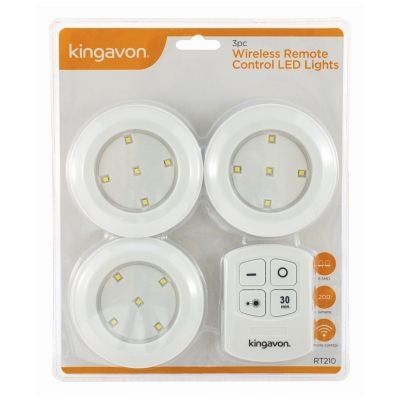Kingavon 3pc Wireless Remote Control LED Lights - 62210