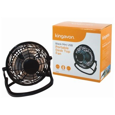 Kingavon Black/White Mini USB Portable Desk Top Fan - 64089