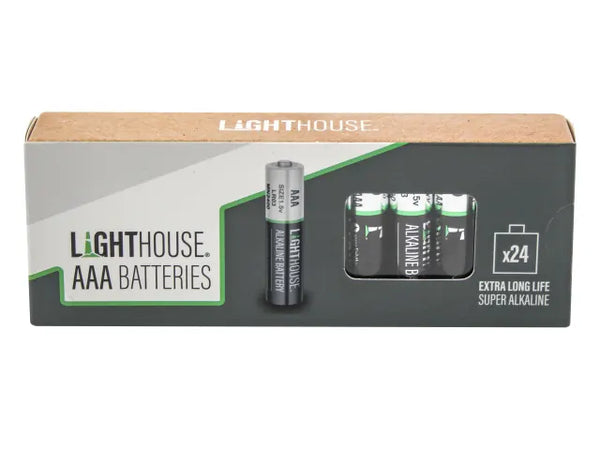 Lighthouse AAA Alkaline Batteries (Pack 24) - 6201349
