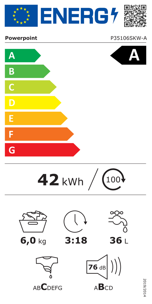 Powerpoint 6kg Washing Machine with Inverter Motor - 613510