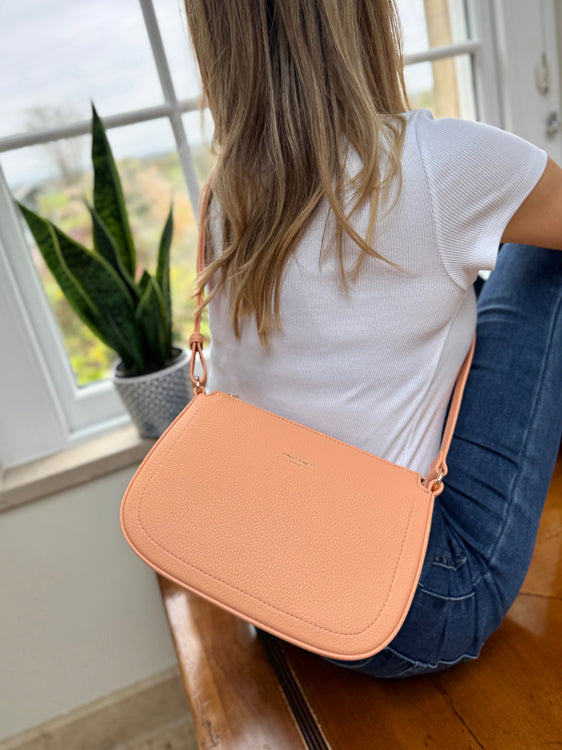 DAVID JONES PEACH SMALL SHOULDER BAG - 72177