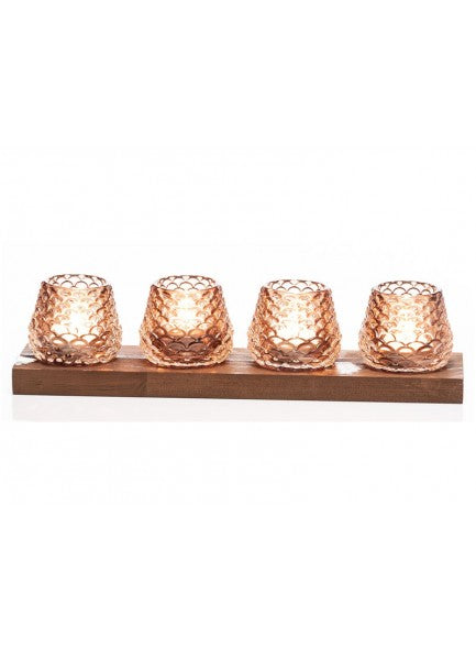 The Grange Collection Wooden Base Candle Holder - 640141