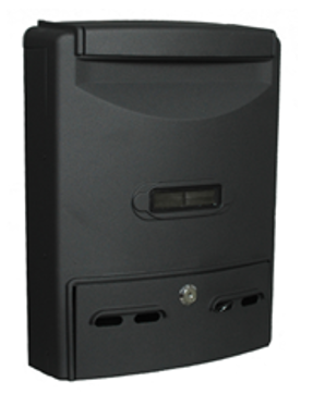 Manor Black Aluminium Post Box - 643132