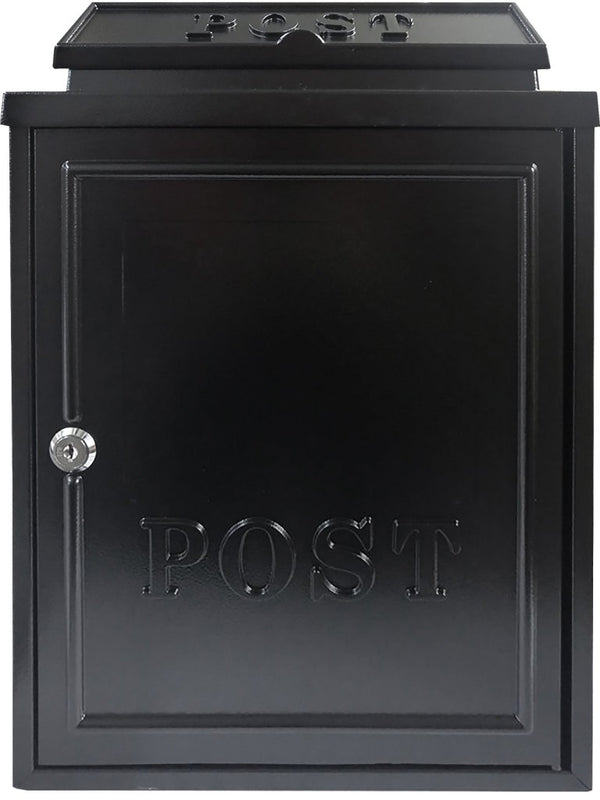 Manor Black Classic Cast Aluminium Post Box - 643143
