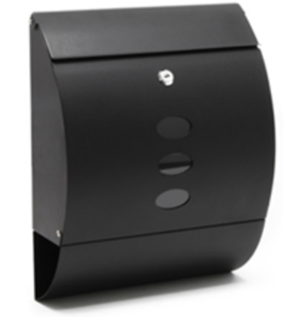 Manor Black Steel Curved Post Box - 643146