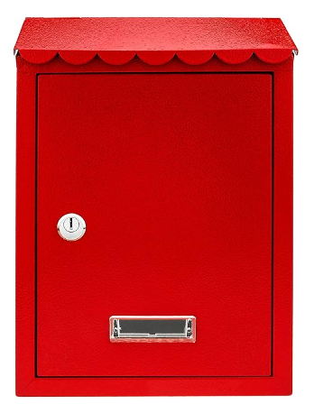 Manor Contemporary Red Steel Post Box - 643145