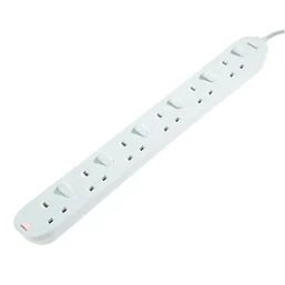 Master Plug 6-Way 2 Metre Switch Extension Lead - 62897