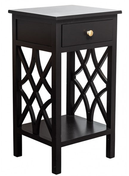 The Grange Collection Black 1-Drawer Bedside Table - 646230