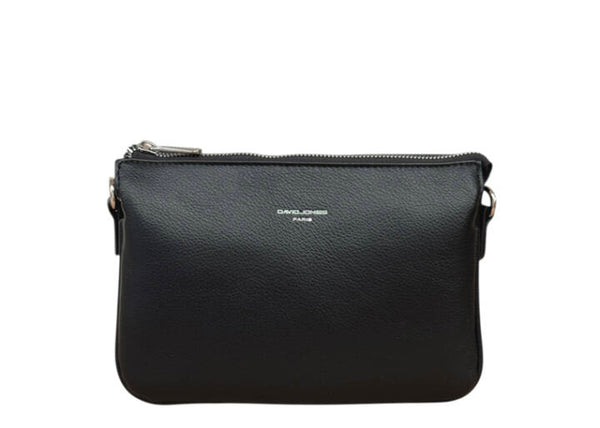 DAVID JONES BLACK TRIPLE GUSSET X-BODY BAG - 721713