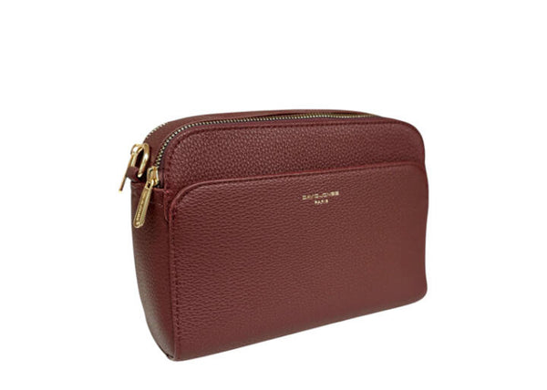 DAVID JONES BORDEAUX TWIN ZIP CAMERA BAG - 721711
