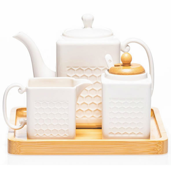 Newgrange Ceramic Honeycomb 3 pce Tea Set - 64772