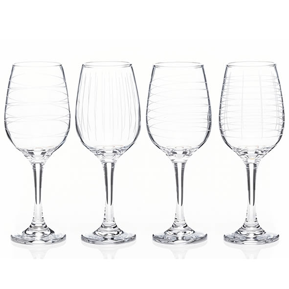 Newgrange Clear Cut Wine Glasses 4pk - 6463004