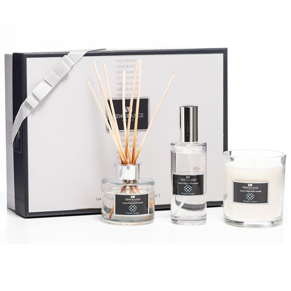 Newgrange Fresh Linen Luxury Room Spray, Diffuser & Candle Set - 641420
