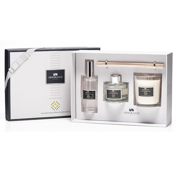 Newgrange Lemongrass Fusion Luxury Room Spray, Diffuser & Candle Set - 64142